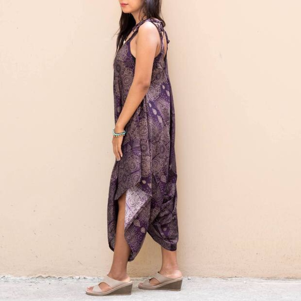 Boho Hippie Purple Jumpsuit